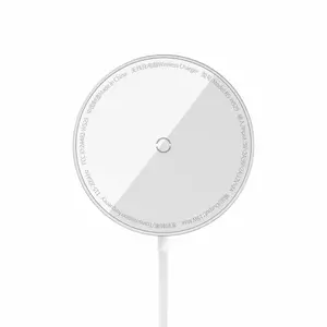 Magnetic Wireless Charger Baseus Simple Mini3 — 15W, USB-powered, white
