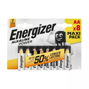 Alkāliskās AA baterijas Energizer AP 410683, iepakojumā 8 gab., standarta kapacitāte