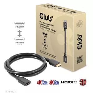 HDMI pagarināšanas kabelis CLUB3D CAC-1322 4K120Hz 8K60Hz 48Gbps 1m