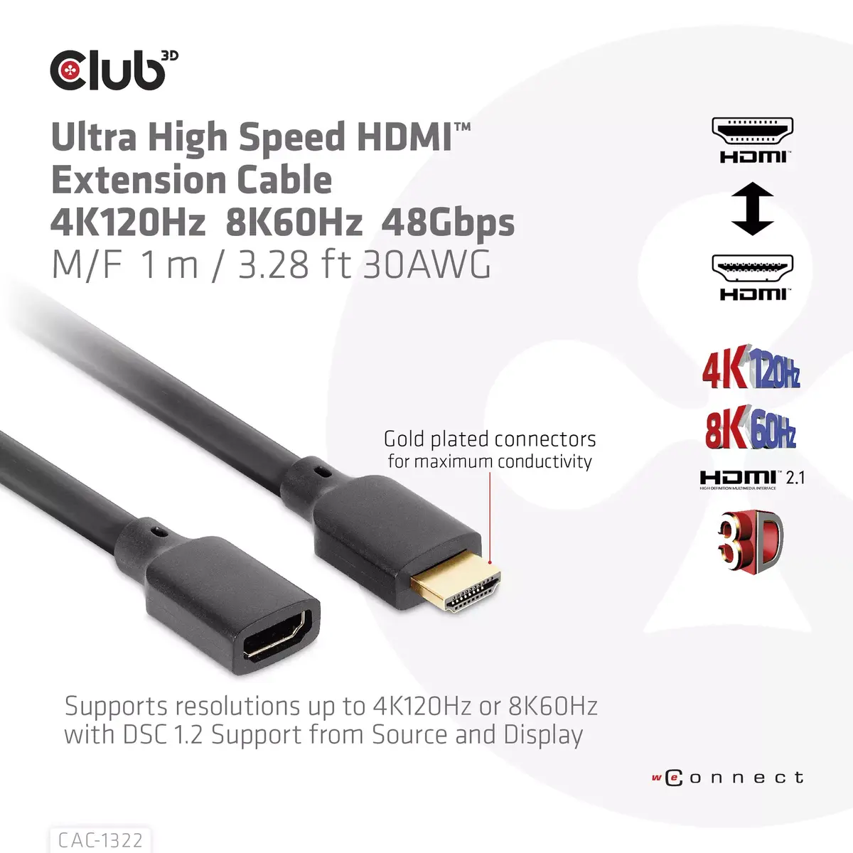 HDMI pagarināšanas kabelis CLUB3D CAC-1322 Photo 2