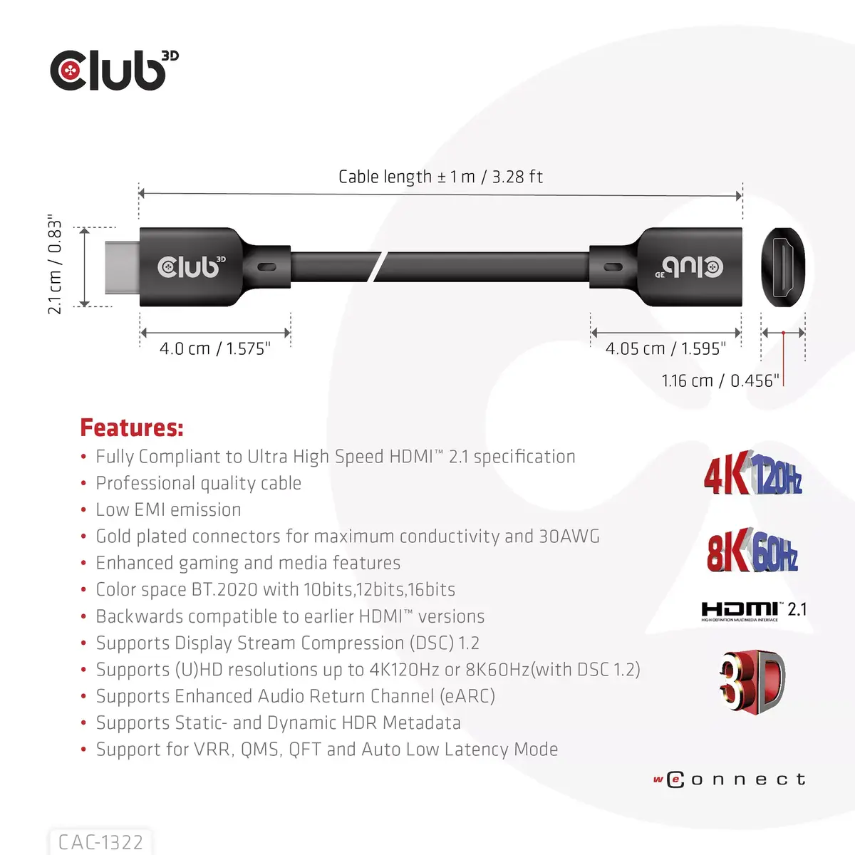 HDMI pagarināšanas kabelis CLUB3D CAC-1322 Photo 3