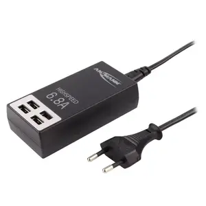 Charger ANSMANN 1001-0032 — Indoor AC USB charger, 4× USB-A ports, Black