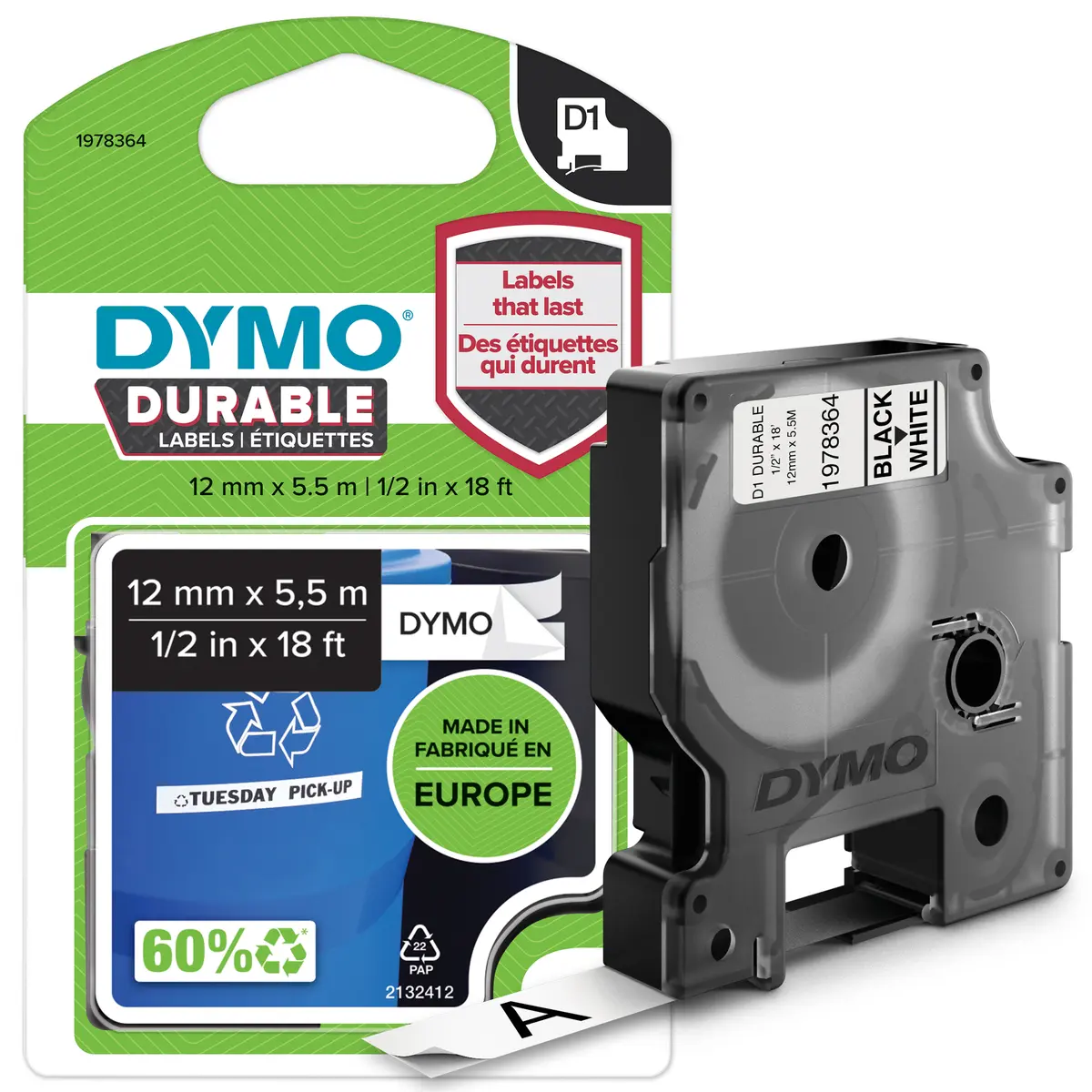 DYMO Authentic D1 Durable etiķešu lente