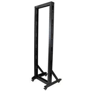 StarTech 42U 2-Post Open Frame Server Rack 19-inch Rolling IT Floor-Standing Network Equipment Stand with Casters and Steel Construction