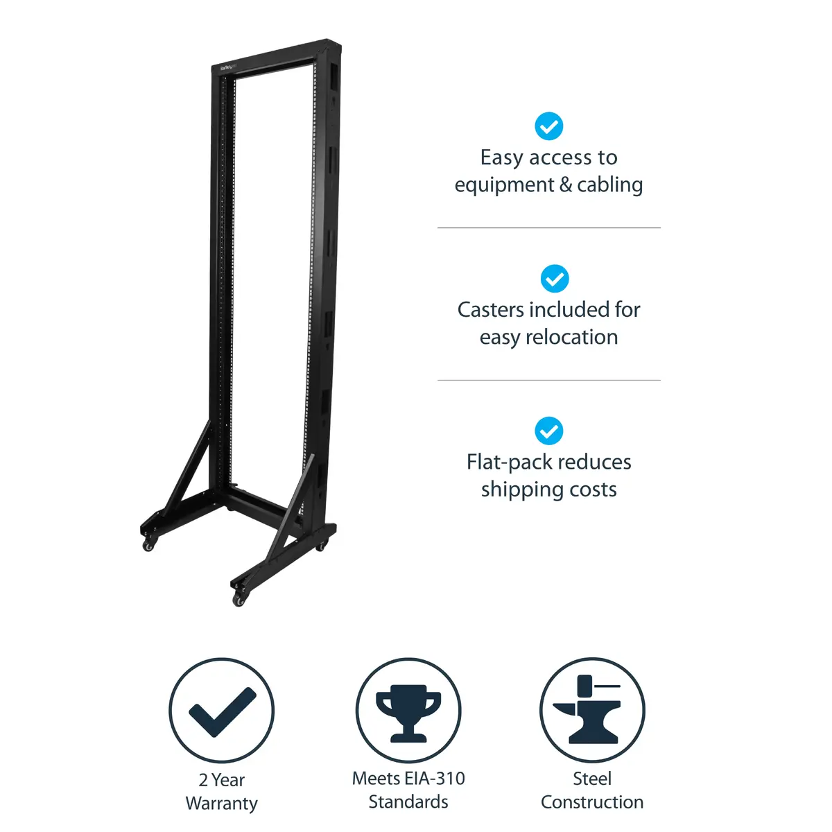 StarTech 42U 2-Post Open Frame Server Rack Photo 10