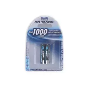 Battery AAA HR03 Ansmann Blister 2 X Accu 1000mAh