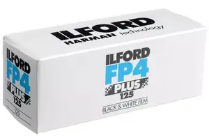 Black-and-white photographic film Ilford FP4 PLUS (medium-speed panchromatic B/W film)