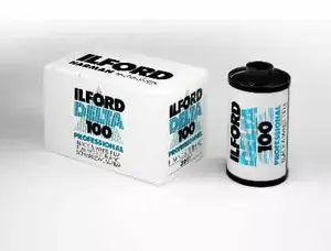Photographic black-and-white film Ilford Delta 100, ISO 100, sheet or roll format unspecified