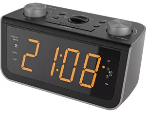 Soundmaster FUR5005 Digital Clock Radio FM PLL LED Display Black AC Powered
