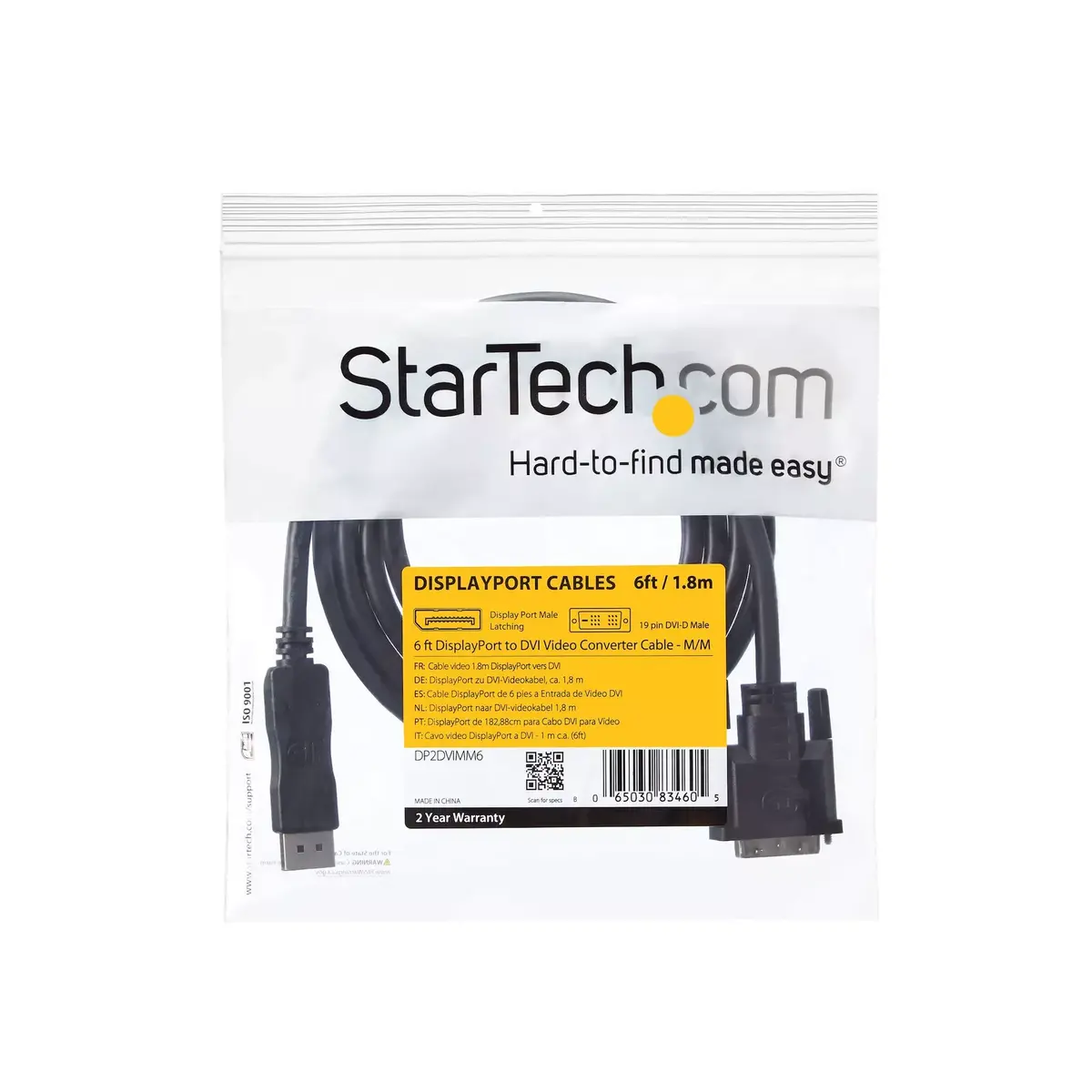 DisplayPort to DVI Cable StarTech DP2DVI2MM6 Photo 9