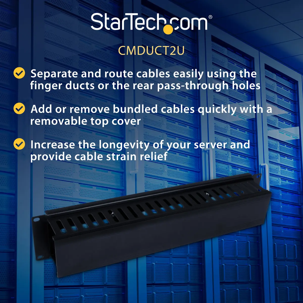 StarTech CMDUCT2U 2U Server Rack Cable Management Panel Photo 8