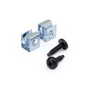 StarTech.com 50-Pack 10-32 19mm Screws and Square Hole Clip Nuts for Server Racks and Cabinets