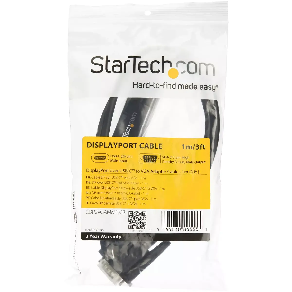 USB C на VGA кабель StarTech.com CDP2VGAMM1MB Photo 5