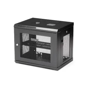 StarTech 2-Post 9U Wall Mount Network Cabinet with 1U Shelf, 19 Inch Server Rack Enclosure for Data, Networking, AV, and Electronics Equipment