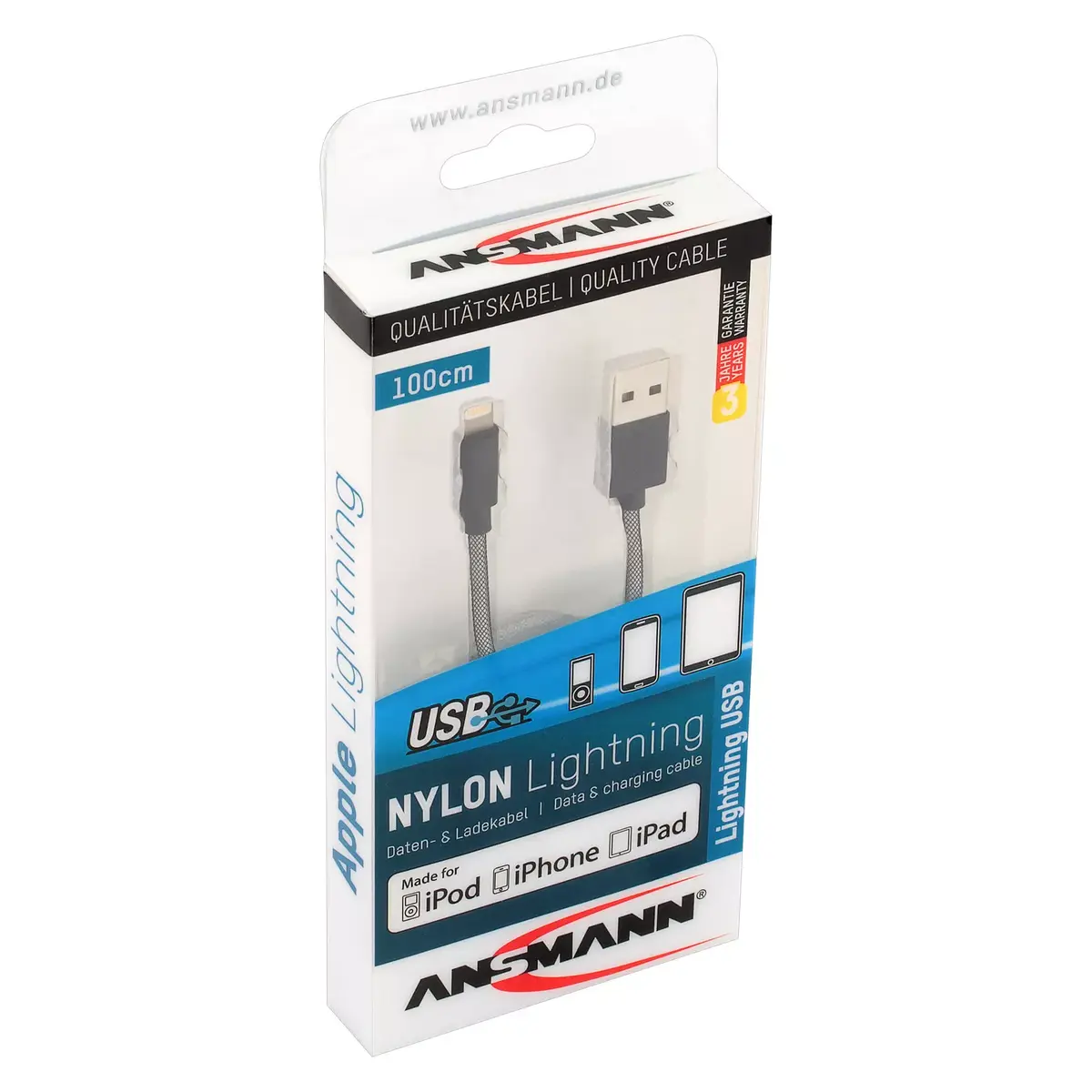 Кабель Lightning ANSMANN 1700-0045, 1 м Photo 4