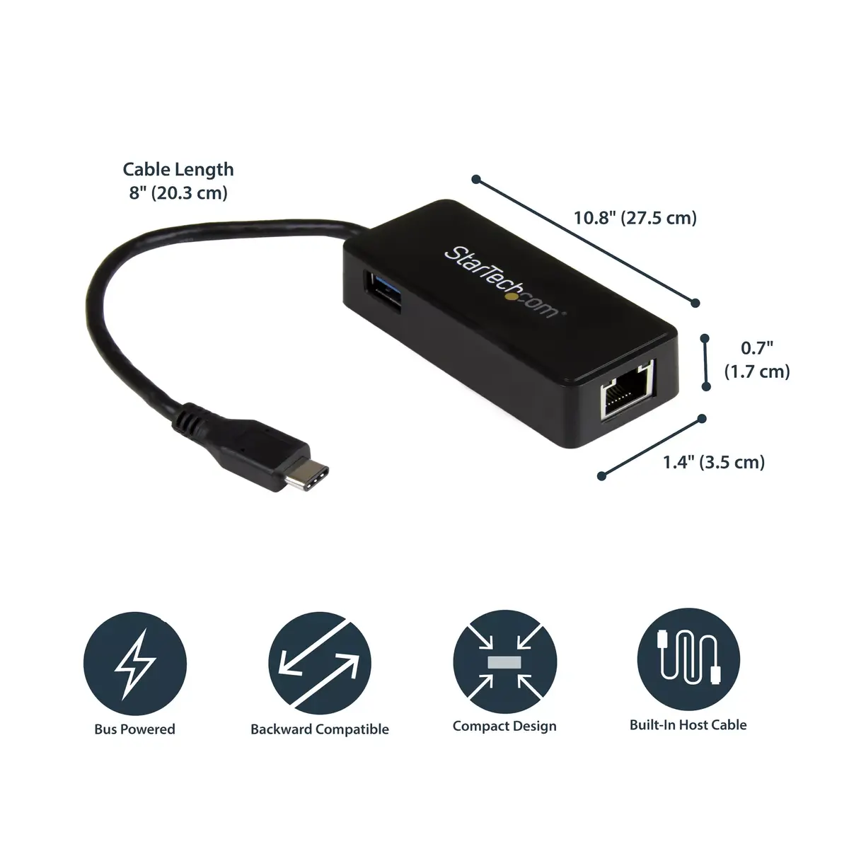 USB-C к Gigabit сетевому адаптеру StarTech US1GC301AU Photo 7