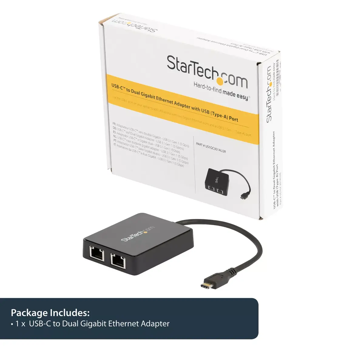 USB-C uz diviem gigabitu Ethernet adapteri StarTech US1GC301AU2R Photo 9