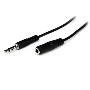 StarTech MU1MMFS 1m Slim 3.5mm Stereo Extension Audio Cable Male to Female Black