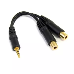 StarTech.com MUY1MFF audio kabelis 0,15 m 3.5mm 2 x 3.5mm Melns