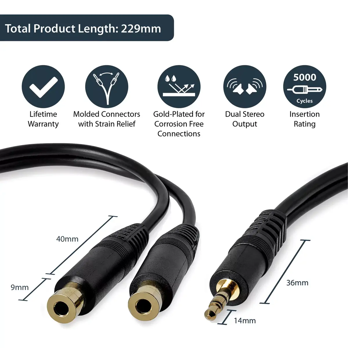Stereo Splitter Cable StarTech.com MUY1MFF Photo 6