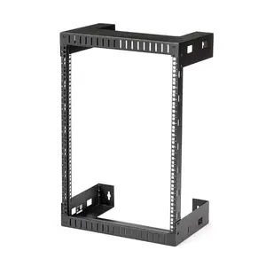 StarTech RK15WALLO 2-Post 15U Heavy-Duty Wall-Mount Network Rack 19" Open Frame Server Rack 12" Deep 90 kg Capacity Black
