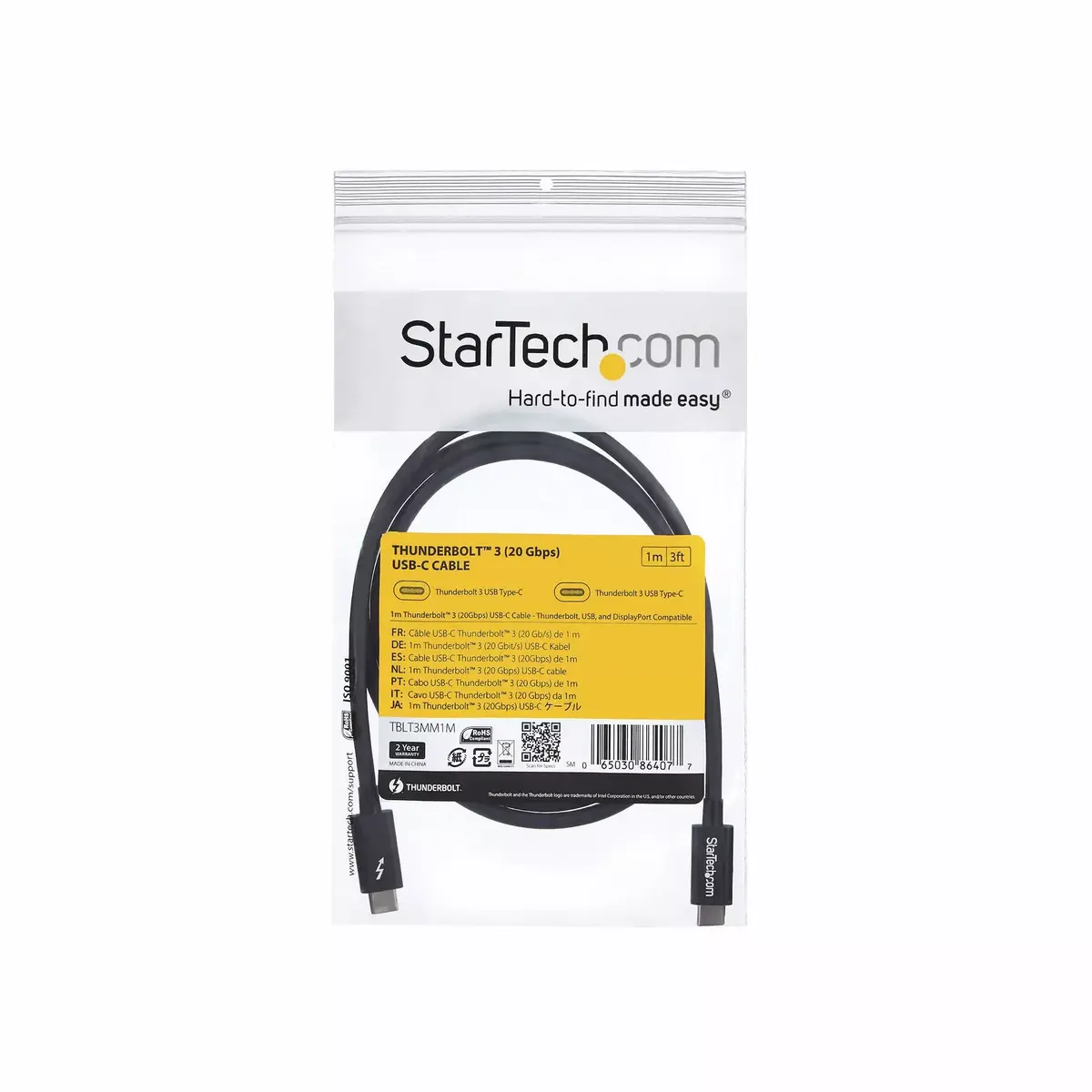 Thunderbolt 3 kabelis StarTech TBLT3MM1M Photo 6