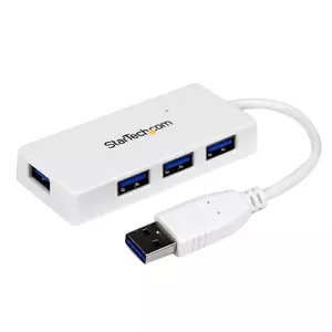 USB Hub StarTech.com Portable 4 Port SuperSpeed Mini USB 3.0 Hub - White