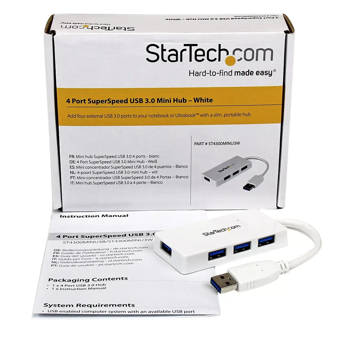 USB хаб StarTech.com Портативный 4-портовый SuperSpeed Mini USB 3.0 Hub Photo 6