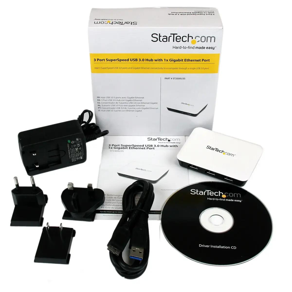 Сетевой адаптер StarTech ST3300U3S USB 3.0 Gigabit Ethernet с хабом Photo 4