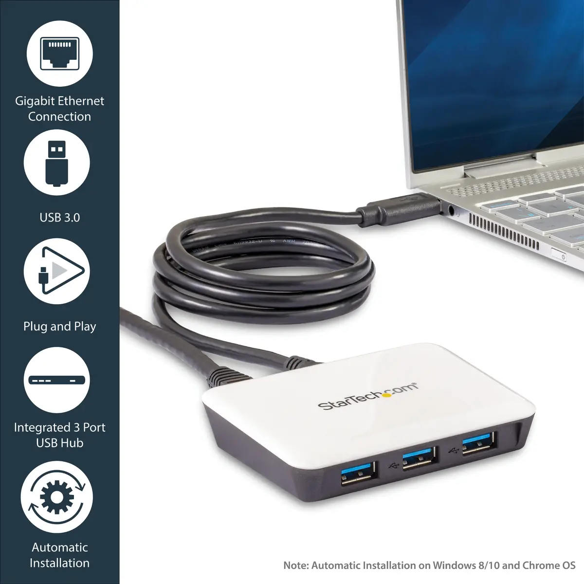 Сетевой адаптер StarTech ST3300U3S USB 3.0 Gigabit Ethernet с хабом Photo 7