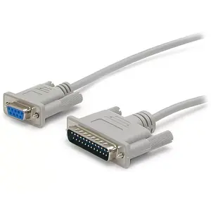 Serial null modem cable StarTech 10 ft (3 m) DB9 female to DB25 male, grey