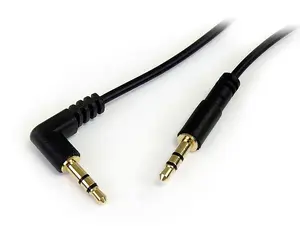 Аудиокабель StarTech Slim 3.5mm to Right Angle Stereo MU6MMSRA штекер-штекер 1.8 м черный
