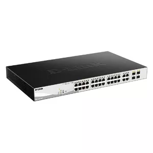 Управляемый L2 Gigabit PoE коммутатор D-Link DGS-1210-24P — 24× 10/100/1000 RJ-45, IEEE 802.3af/at, 56 Гбит/с, для монтаж в стойку, чёрный