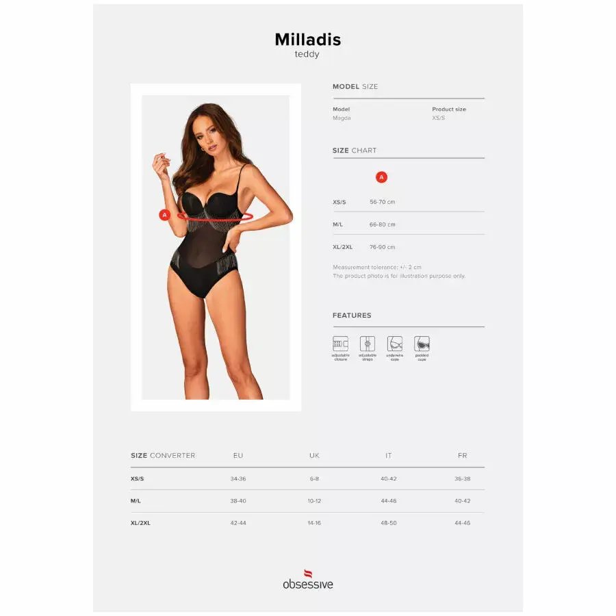 Obsessive Milladis D-232915 teddy, black, XL/XXL Photo 5