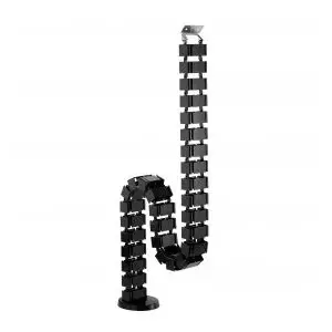 Cable duct for height-adjustable tables InLine 4-chamber, black, 1.28 m