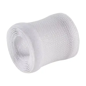 Kabeļu pārsegs InLine auduma šļūtene ar aizdares līmlenti 1 m × 25 mm, balts