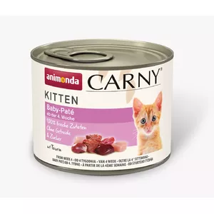 Влажный корм для кошек animonda Carny Baby Paté 200 г — говядина и курица, без зерна, для котят, банка с легким открыванием