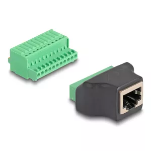 DeLOCK RJ50 sieviešu uz termināla bloku adapteris ar pogu 11 pin termināla bloks