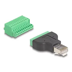 DeLOCK RJ50 vīriešu uz termināla bloku adapteris ar pogu 11 pin termināla bloks