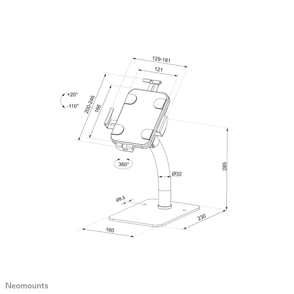 Держатель для планшета Neomounts DS15-625BL1 Photo 18