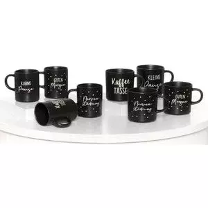 Porcelain Coffee Mug set by ritzenhoff & breker SVART 390 ml, dishwasher-safe, black, set of 4