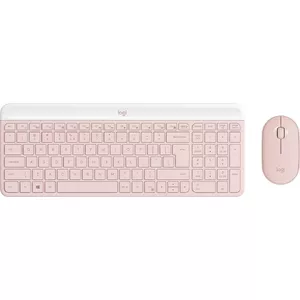 Logitech MK470 Slim Combo Клавиатура Мышь в комплекте Офис RF Беспроводная QWERTY US International Розовая