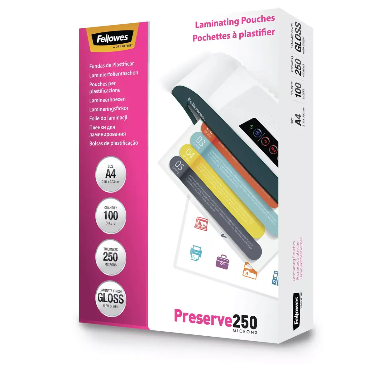 Fellowes A4 laminējošais maisiņš 100 iepakojumā Photo 3