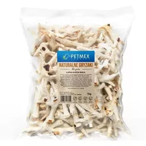 Лакомство жевательное PETMEX Chicken Paw 1000 г — натуральная куриная жвачка для собак, 1000 г, белок 59,4%, жир 36,4%