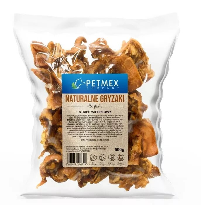 Suņu košļājamie PETMEX Pork Strips 500