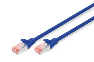 DIGITUS CAT 6 S/FTP patch cable 0.25 m blue RJ-45 male to male shielded network cable DK-1644-0025/B