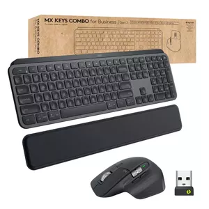 Logitech MX Keys combo for Business Gen 2 Клавиатура Мышь RF Беспроводная Bluetooth QWERTY Испанская Графит