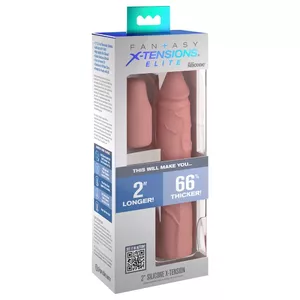 Penis extension sleeve Fantasy X-Tensions Elite FXTE 2 X-tension Light, silicone, sleeve 20.3 cm, insertion 18.5 cm, inner Ø 3.2 cm, extension 7.1 cm