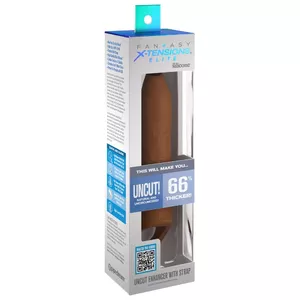 Penis sleeve Fantasy X-Tensions Elite Uncut Enhancer with strap, silicone, 20.3 cm length, inner Ø 2.8 cm, outer Ø 5.1 cm