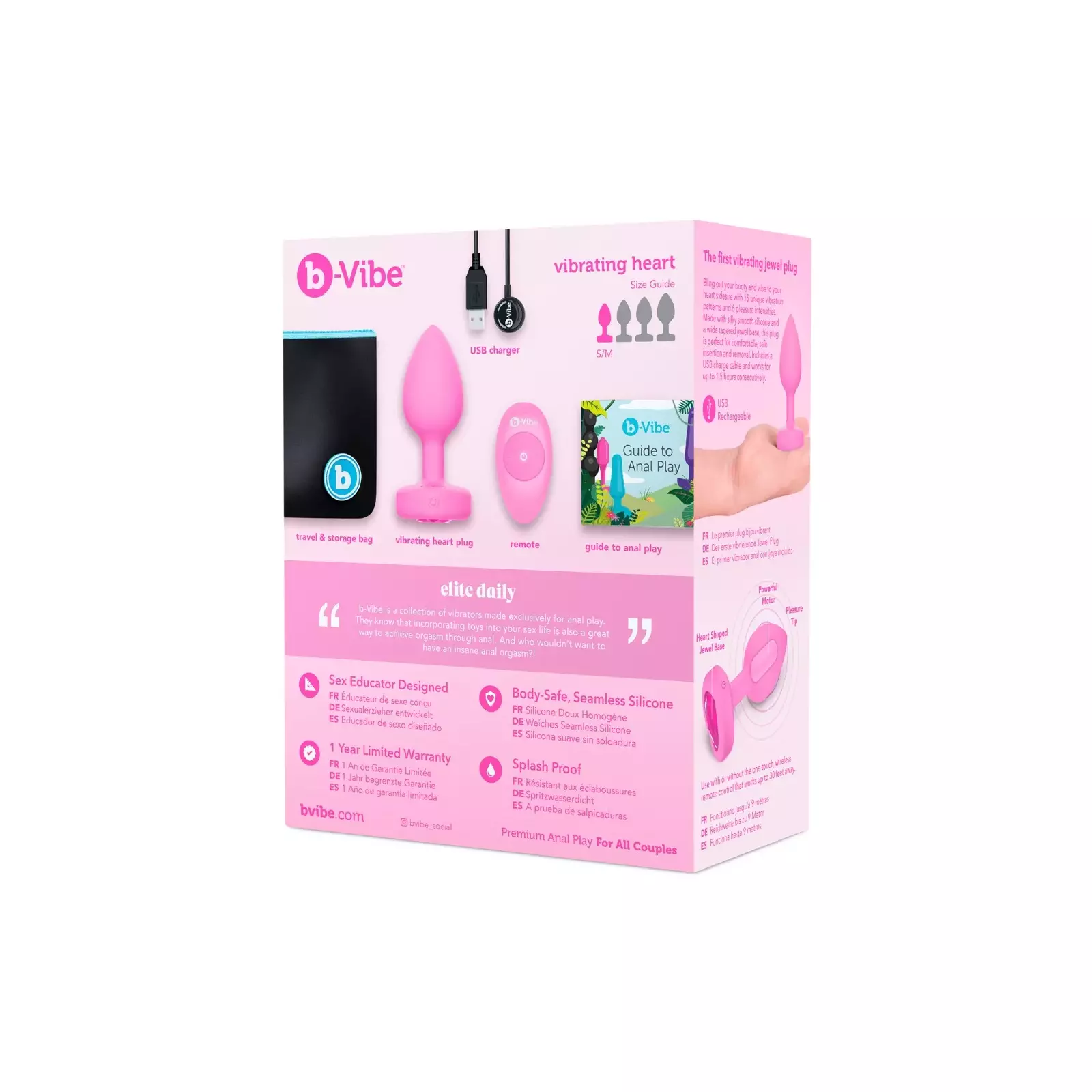 Vibrating Heart Plug S M Pink 54015690000 AiO.lv